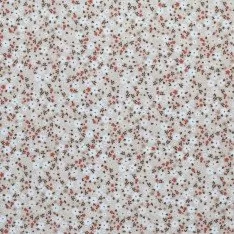 Cotton Poplin Digital Print - Small Flower Cacao Rust