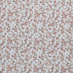 Jersey Di Cotone Stampa Digitale - Piccolo Fiore Beige Ruggine Jersey Di Cotone Stampa Digitale - Piccolo Fiore Beige Ruggine