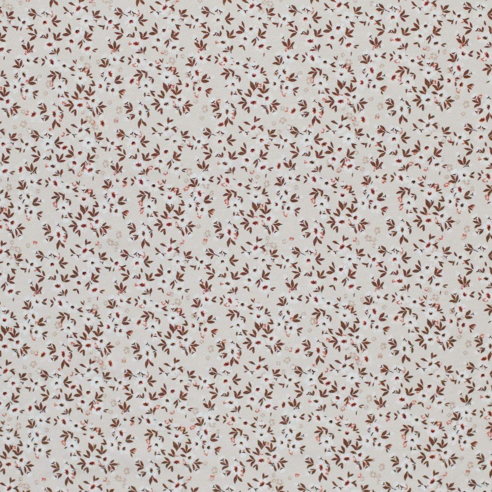 Bomuldjersey Digital Print - Blomsterbombe Beige