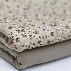 Bomuldjersey Digital Print - Blomsterbombe Beige