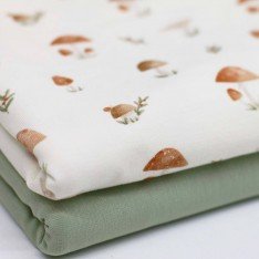Jersey Cotton Fabric Digital Print - Mushrooms