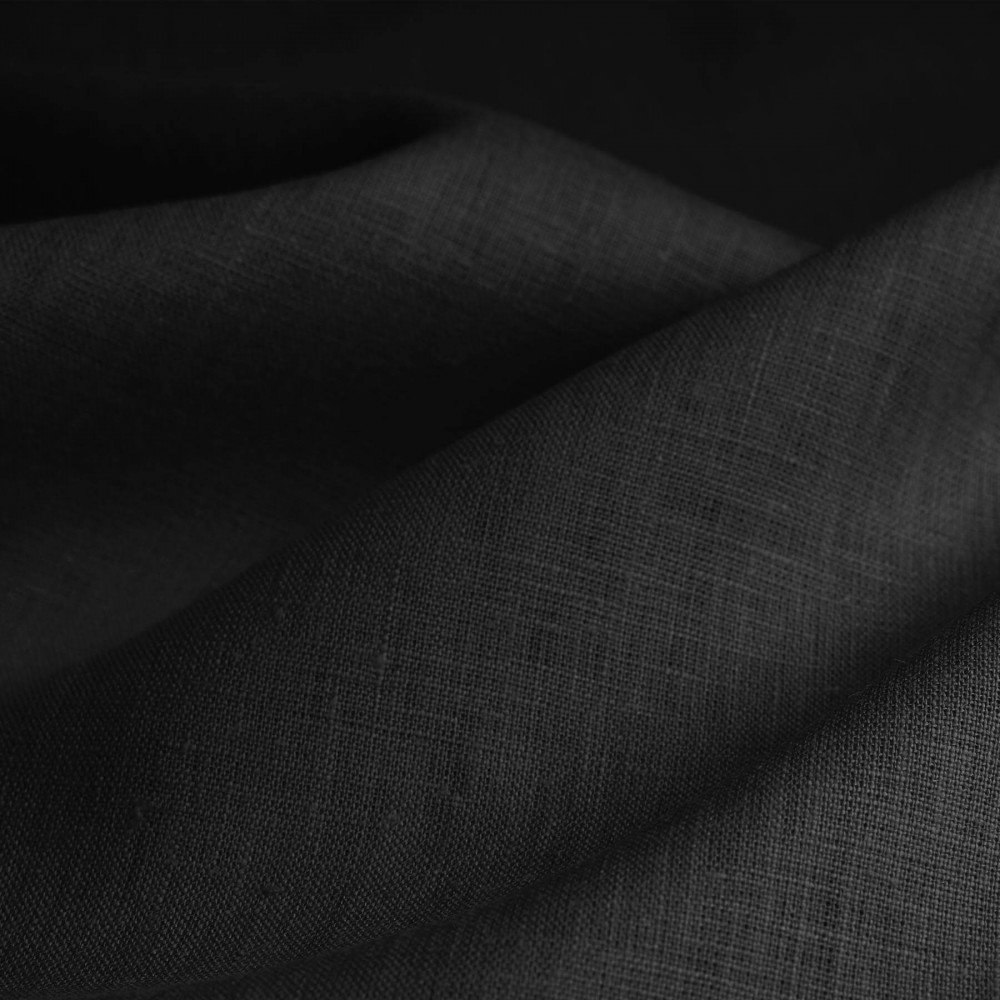 Linen Fabric (Enzymwashed) Black