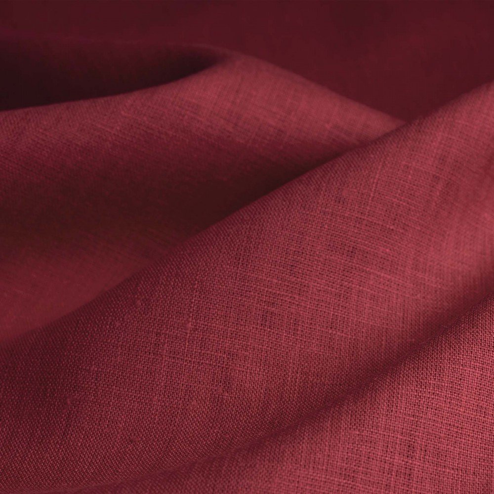 Linen Fabric (Enzymwashed) Bordeaux