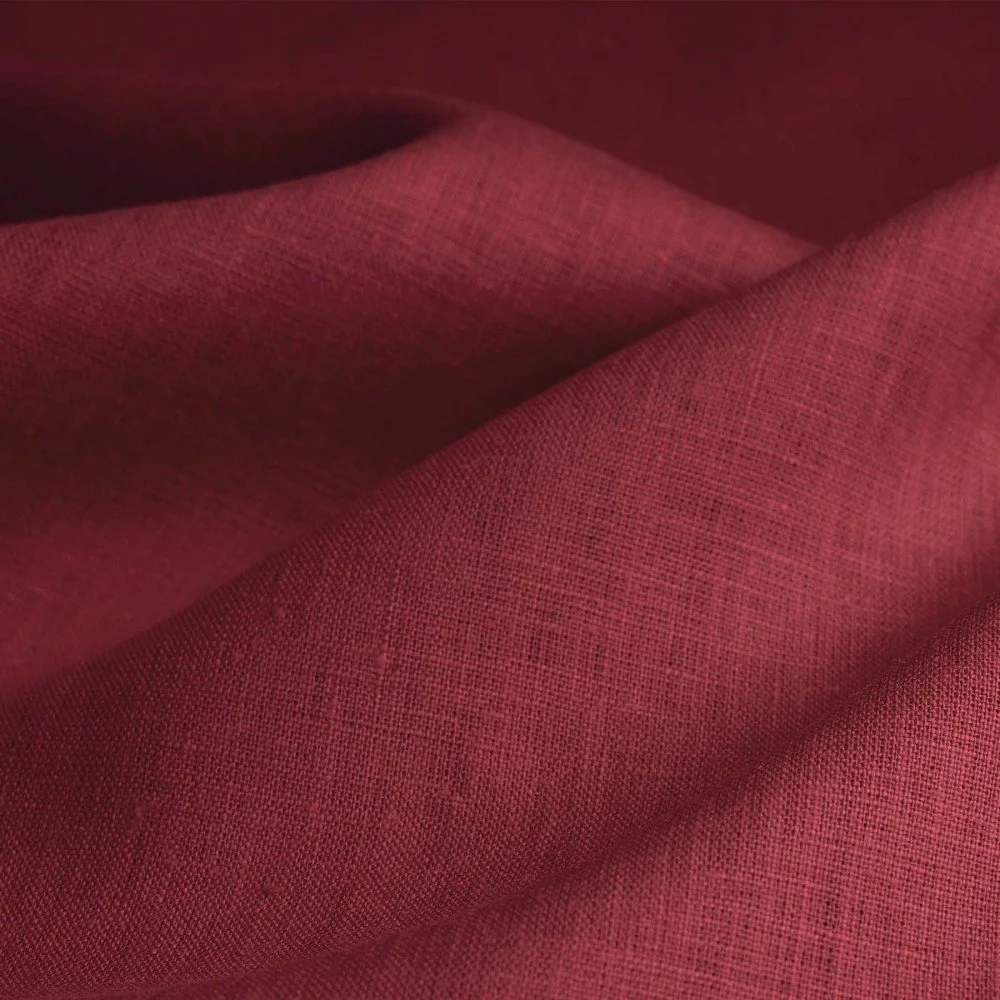 Linen Fabric (Enzymwashed) Bordeaux