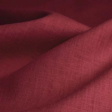 Linnen Stof (Enzymwashed) Bordeaux - (Linnen Stof Enzymwashed)