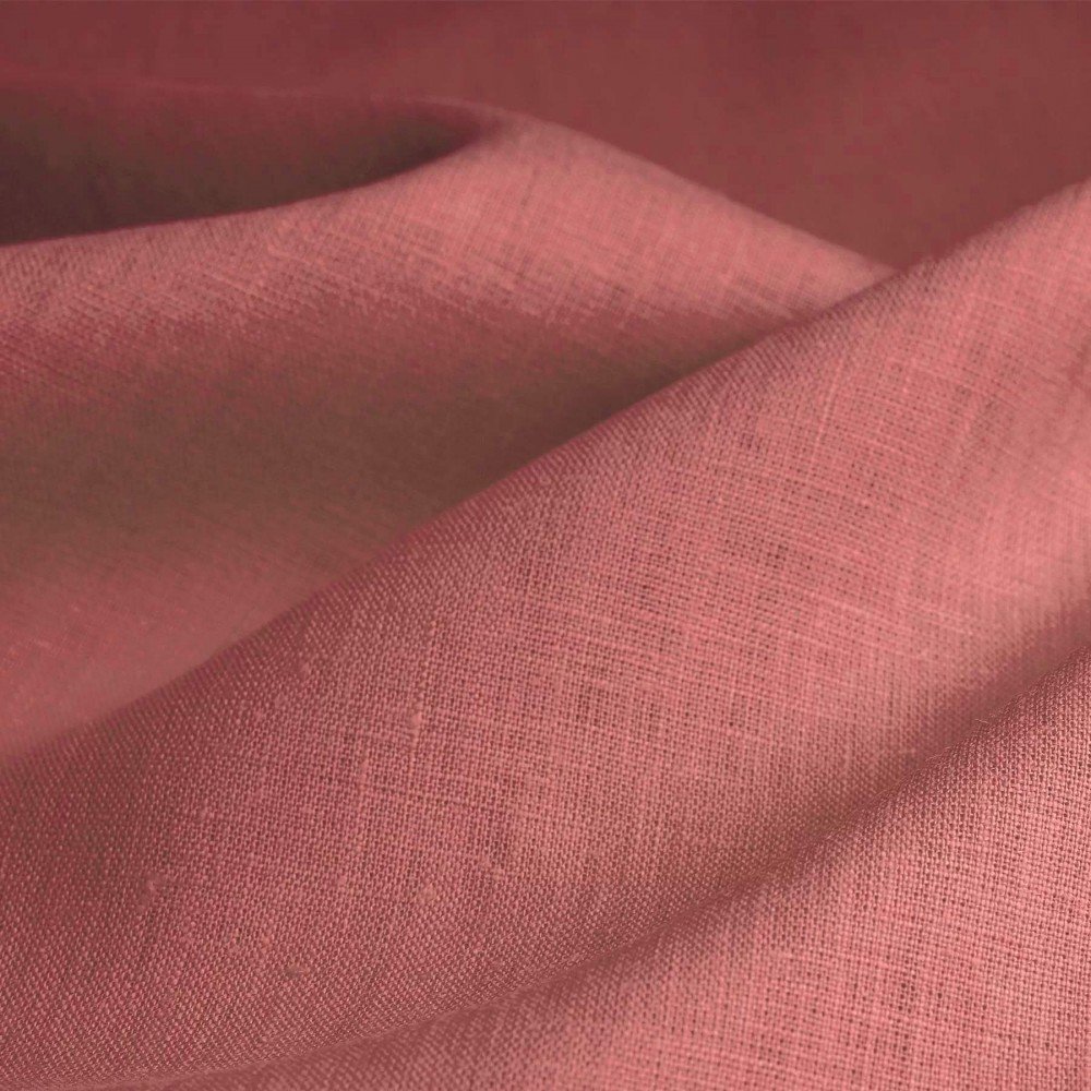 Linen Fabric (Enzymwashed) Clay Pink