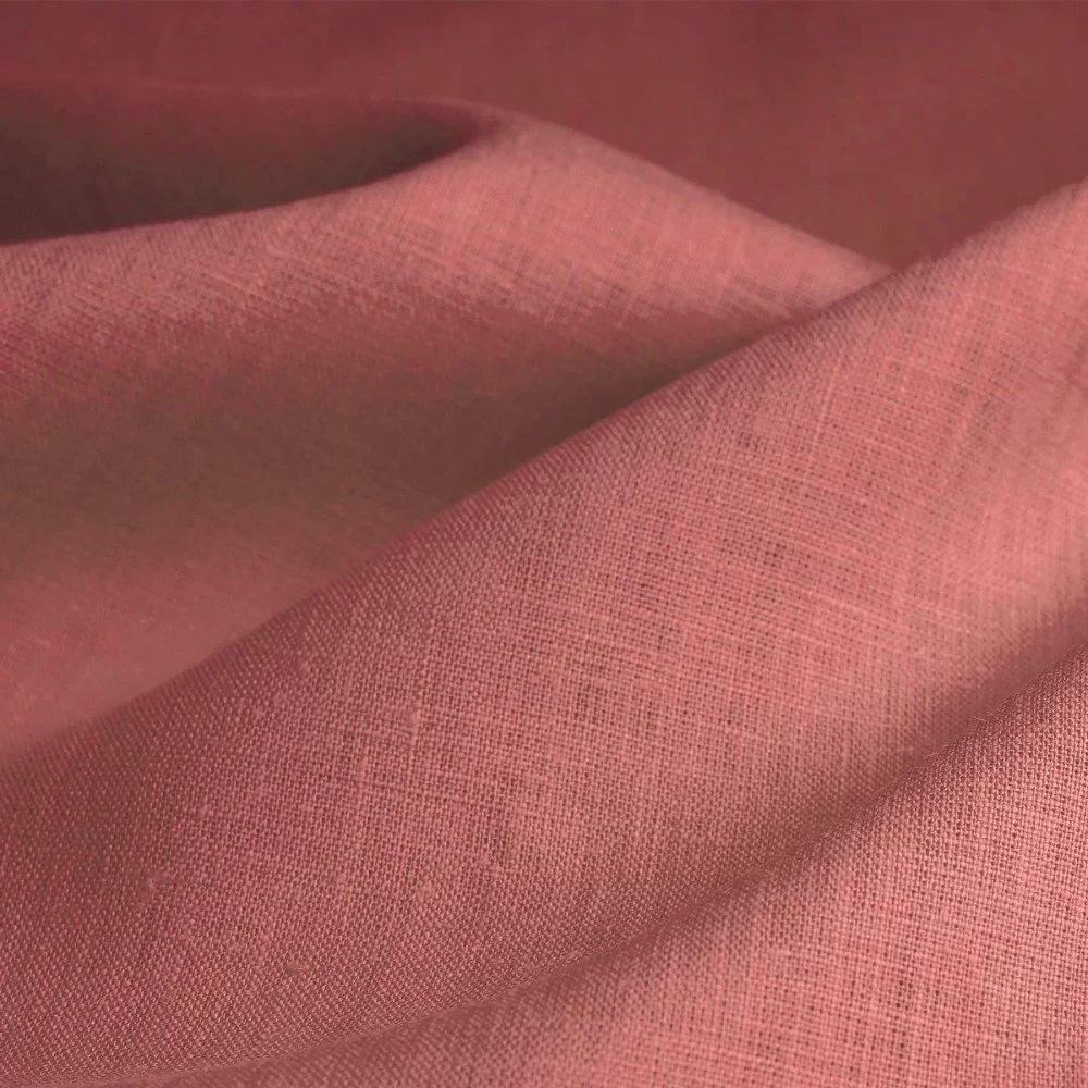 Linen Fabric (Enzymwashed) Clay Pink