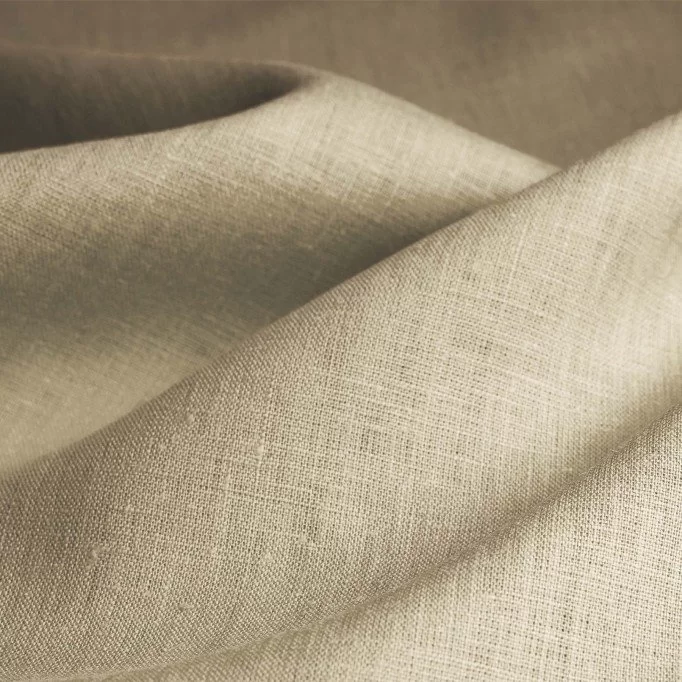 Tissu Lin Beige Foncé - (Tissu Lin lavé )