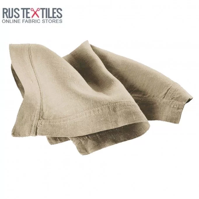 Tissu Lin Beige Foncé - (Tissu Lin lavé )