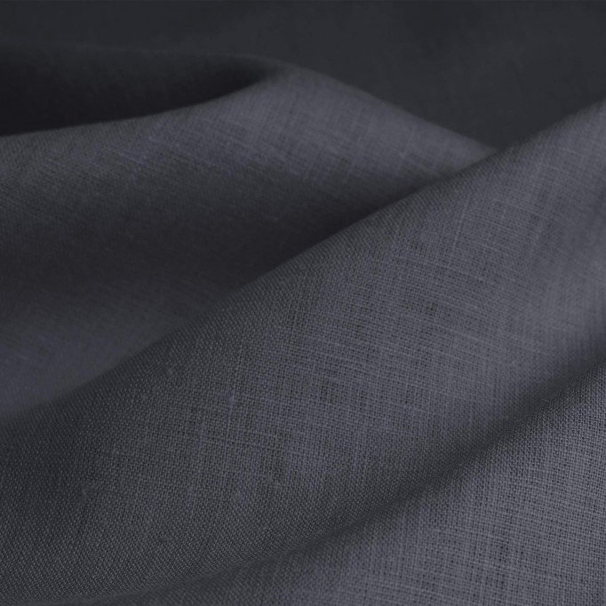 Tissu Lin Gris Foncé  - (Tissu Lin lavé )
