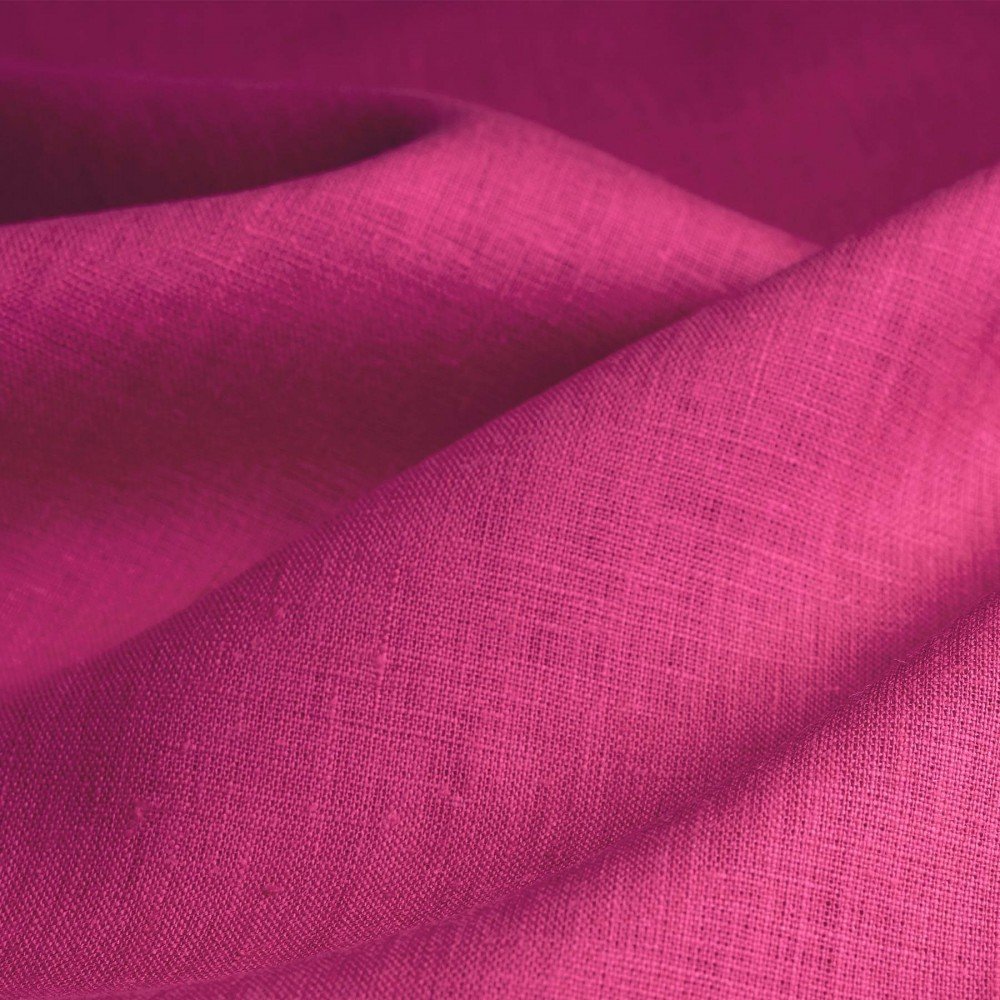 Linen Fabric (Enzymwashed) Fuchsia