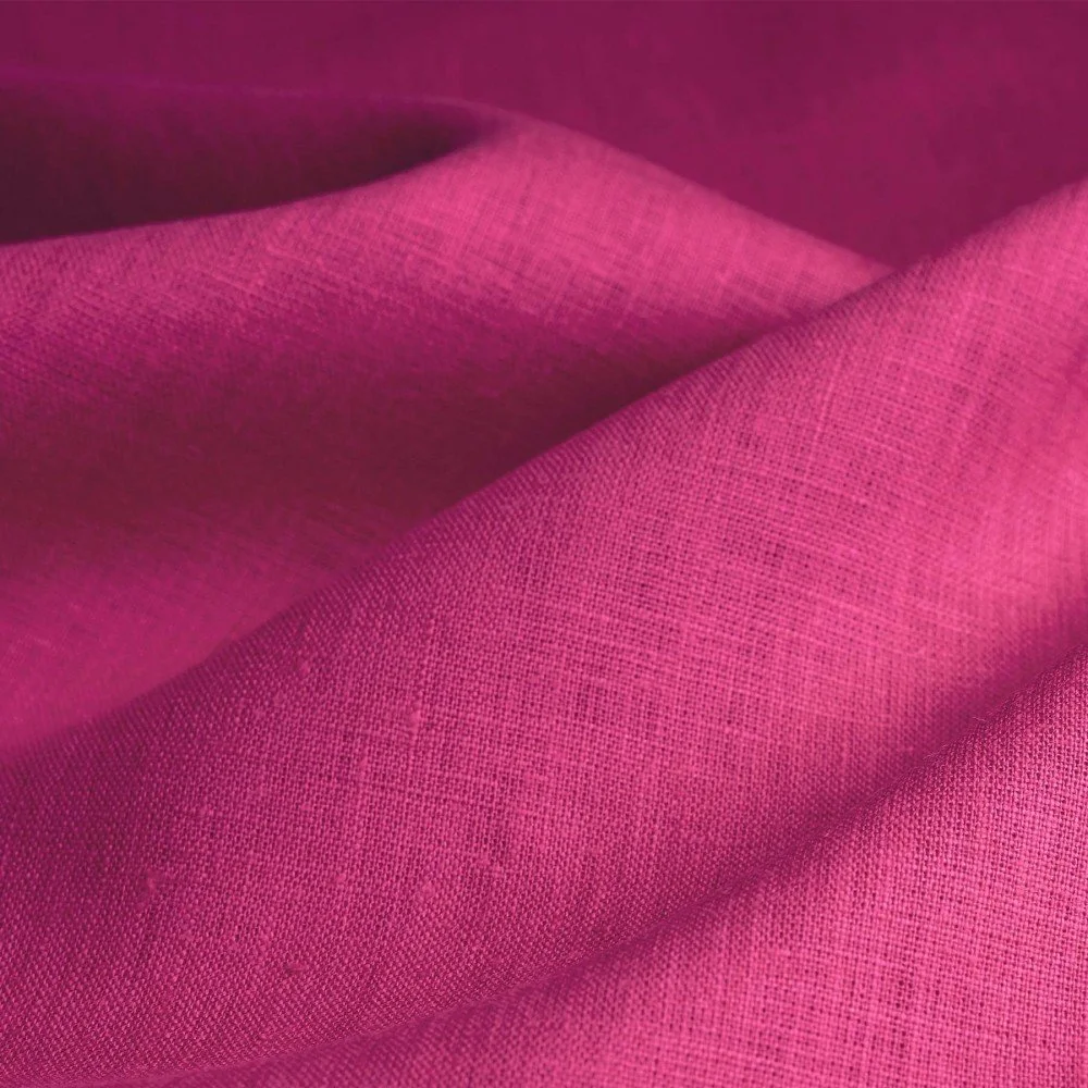 Linen Fabric (Enzymwashed) Fuchsia