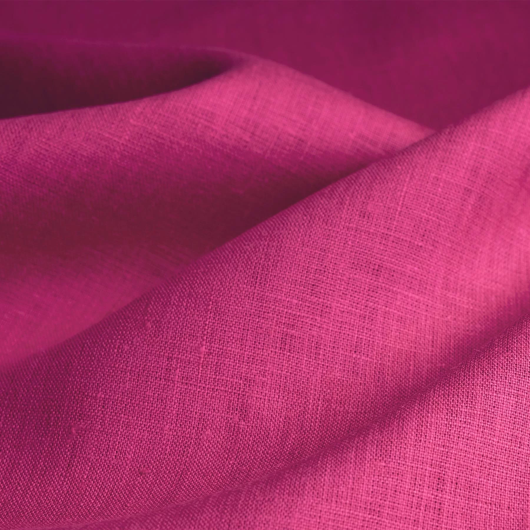 Linnen Stof (Enzymwashed) Fuchsia