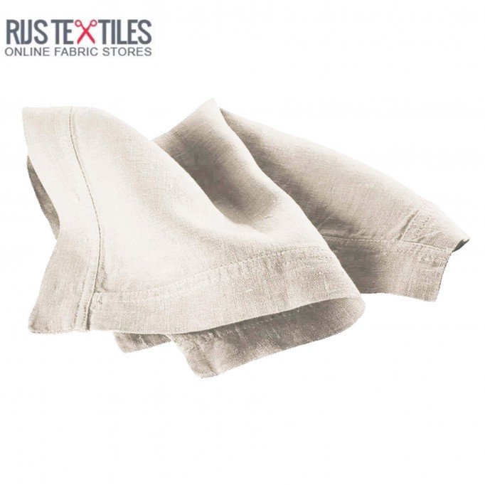 Tissu Lin Beige Clair - (Tissu Lin lavé )