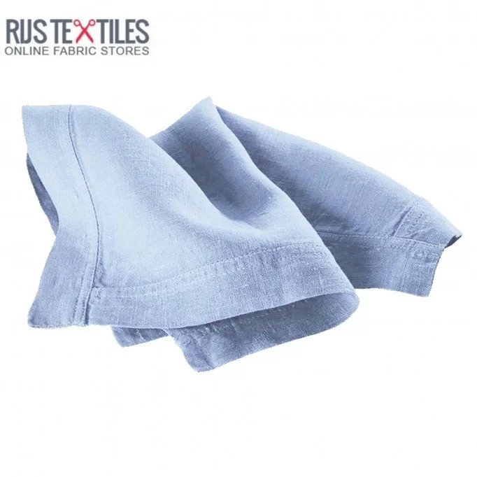 Tissu Lin Bleu Clair - (Tissu Lin lavé )