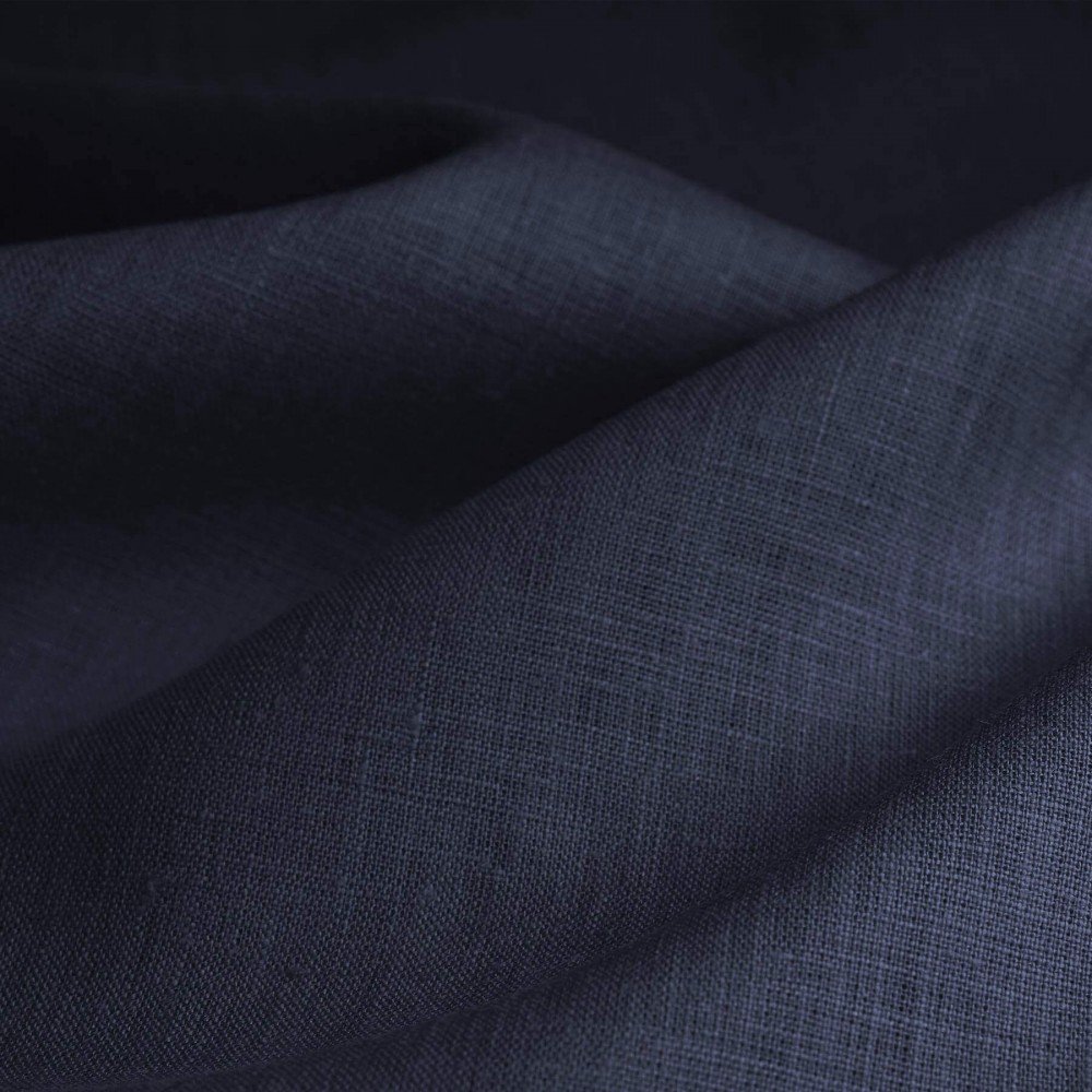 Linen Fabric (Enzymwashed) Navy