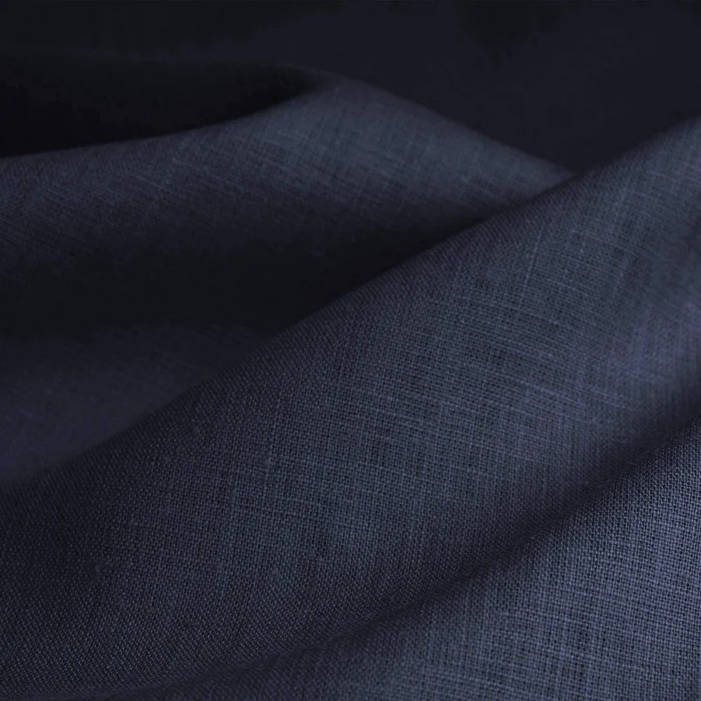 Linen Fabric (Enzymwashed) Navy