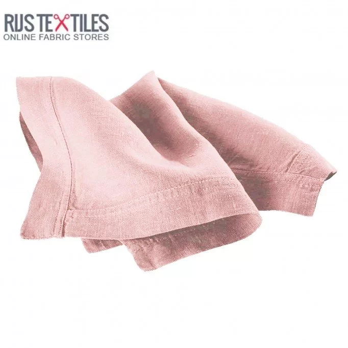 Linnen Stof Nude Roze - (Linnen Stoffen Gewassen)