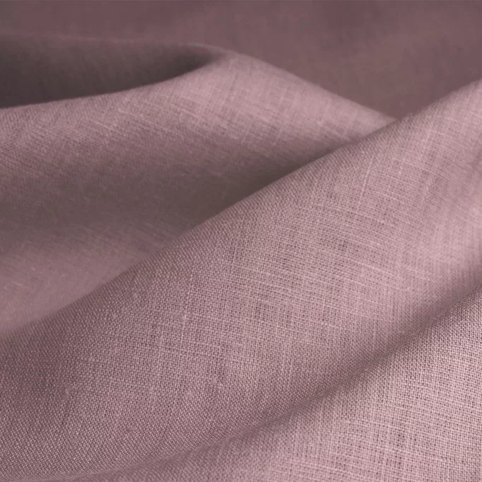 Linnen Stof Oud Mauve - (Linnen Stoffen Gewassen)