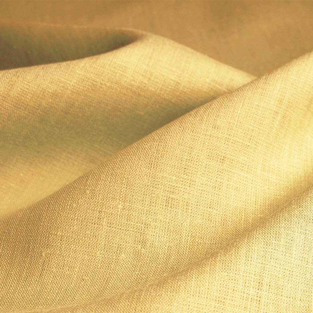 Linen Fabric (Enzymwashed) Old Yellow