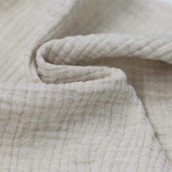 Baumwoll Leinen Musselin Stoff Naturel Melange
