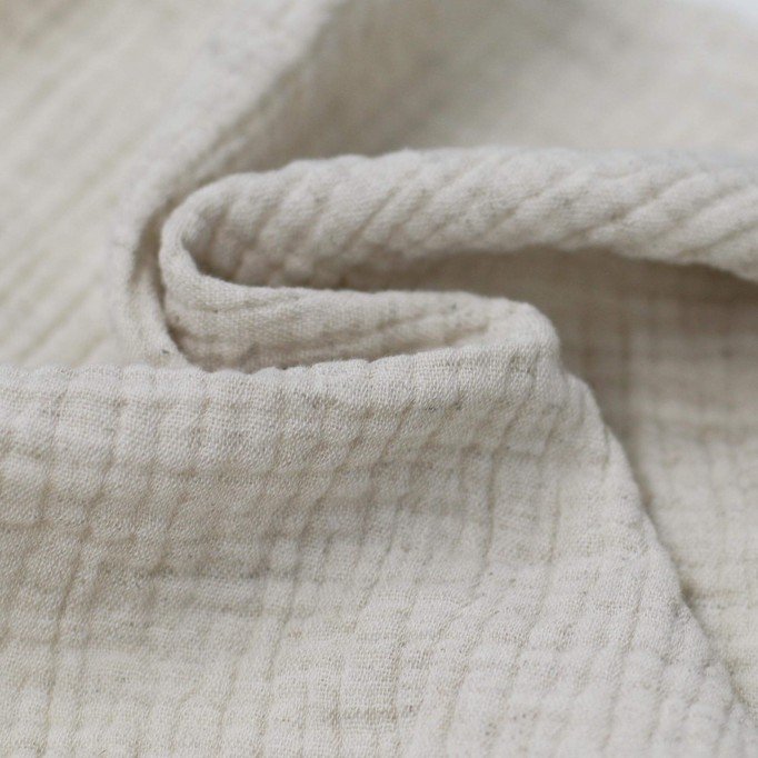 Tessuto Doppia Garza Di Cotone Lino Naturale Melange - (Deco Tessuti)