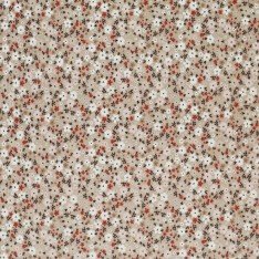 Rippstrick Jersey Stoff - Kleine Blume Kakao Rost