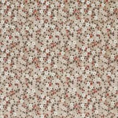 Rib Jersey Strikstof - Lille Blomst Kakao Rust Rib Jersey Strikstof - Lille Blomst Kakao Rust