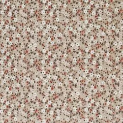 Tessuto Jersey Di Cotone Costine - Piccolo Fiore Cacao Ruggine Tessuto Jersey Di Cotone Costine - Piccolo Fiore Cacao Ruggine