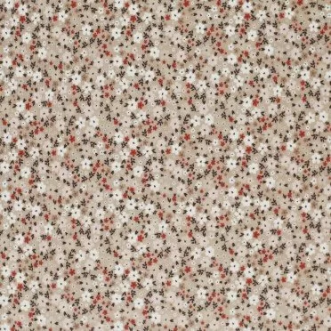 Rib Knit Jersey Fabric - Small Flower Cacao Rust | Rijs Textiles Rib Knit Jersey Fabric - Small Flower Cacao Rust - (Jersey Fabrics)