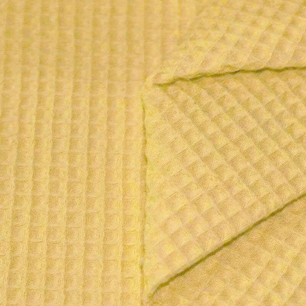 Waffle Pique Fabric Old Yellow