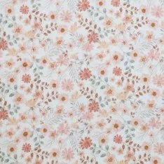 Hydrofiel Stof Digitale Print - Pastel Bloem Perzik