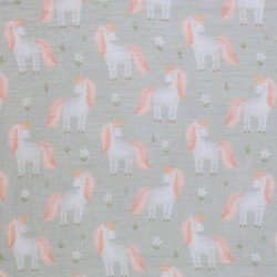 Double Gauze Fabric Digital Print - Unicorn