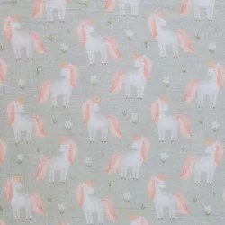 Double Gauze Fabric Digital Print - Unicorn Double Gauze Fabric Digital Print - Unicorn