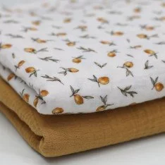 Tissu Double Gaze Impression Numérique - Citrons Vintage