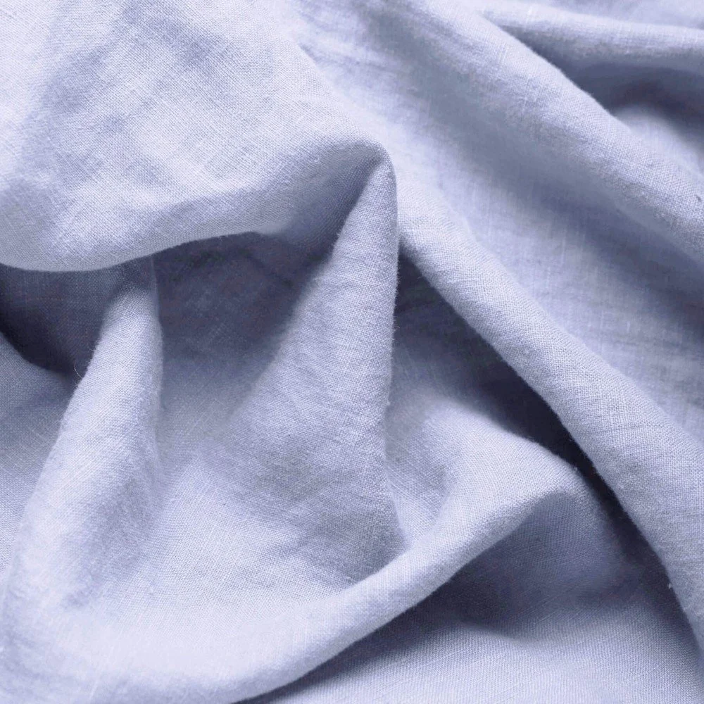 Fine Linen Fabric (Stone Washed) Lavender Blue