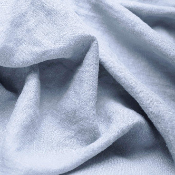 Fine Linen Fabric (Stone Washed) Light Blue - (Deco Fabrics)