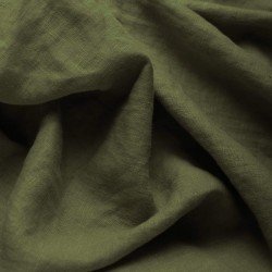 Fijne Linnen Stof (Stone Washed) Leger Groen