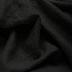 Fine Linen Fabric (Stone Washed) Black