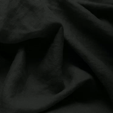 Fine Linen Fabric (Stone Washed) Black - (Deco Fabrics)
