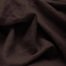 Fine Linen Fabric (Stone Washed) Dark Brown