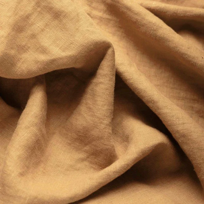 Fijne Linnen Stof (Stone Washed) Camel Fijne Linnen Stof (Stone Washed) Camel - (Decoratiestoffen)