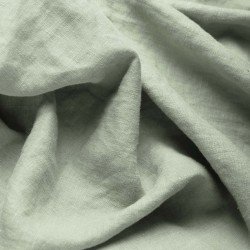Tissu De Lin Fin (Stone Washed) Vert Poussiéreux