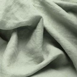 Tessuto Di Lino Fine (Stone Washed) Verde Polveroso Tessuto Di Lino Fine (Stone Washed) Verde Polveroso