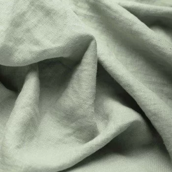 Fine Linen Fabric (Stone Washed) Dusty Green