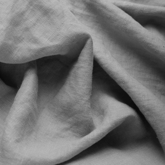 Feiner Leinenstoff (Stone Washed) Grau - (Dekostoffe)