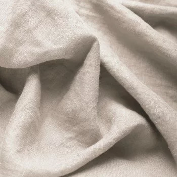 Fine Linen Fabric (Stone Washed) Light Beige