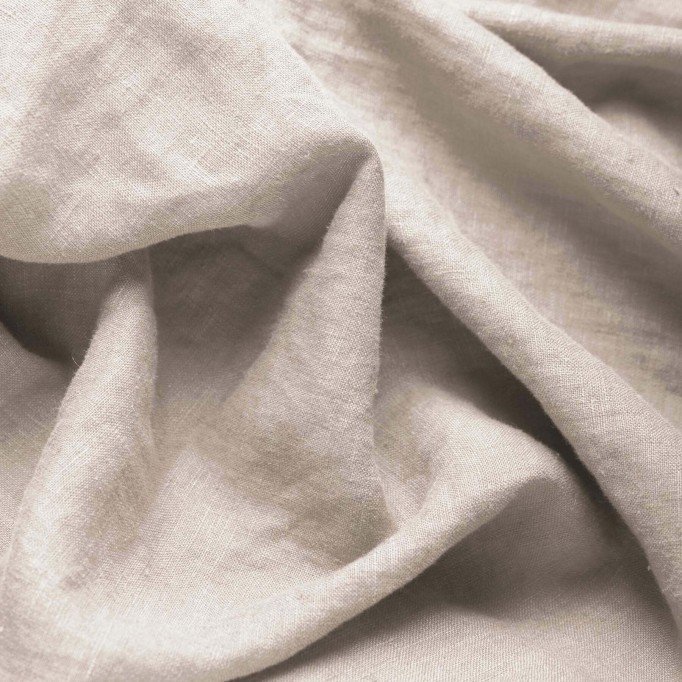 Fijne Linnen Stof (Stone Washed) Licht Beige - (Decoratiestoffen)