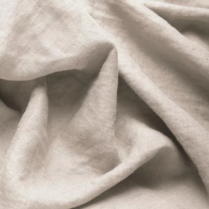 Fijne Linnen Stof (Stone Washed) Licht Beige - (Decoratiestoffen)