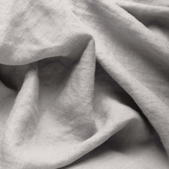 Fine Linen Fabric (Stone Washed) Light Grey - (Deco Fabrics)